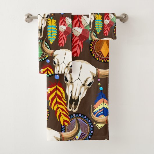Bizonschedel Native American embleem Bad Handdoek (Insitu)