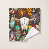 Bizonschedel Native American embleem Bad Handdoek (Wasdoekje)