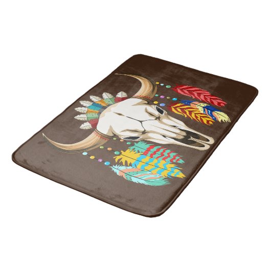 Bizonschedel Native American embleem Badmat (Gekanteld)