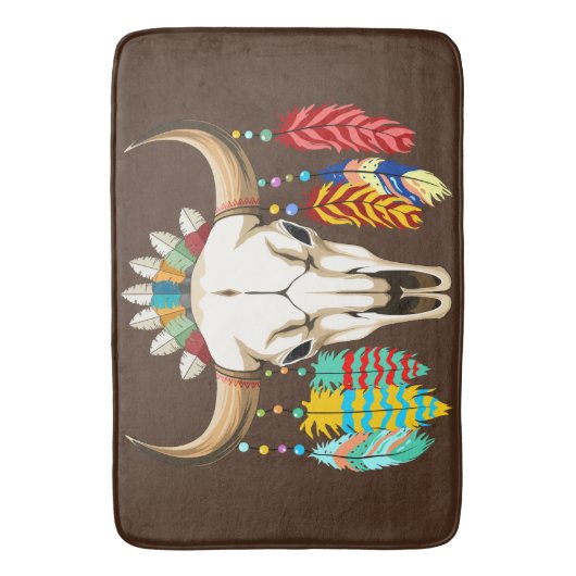 Bizonschedel Native American embleem Badmat (Voorkant Verticaal)