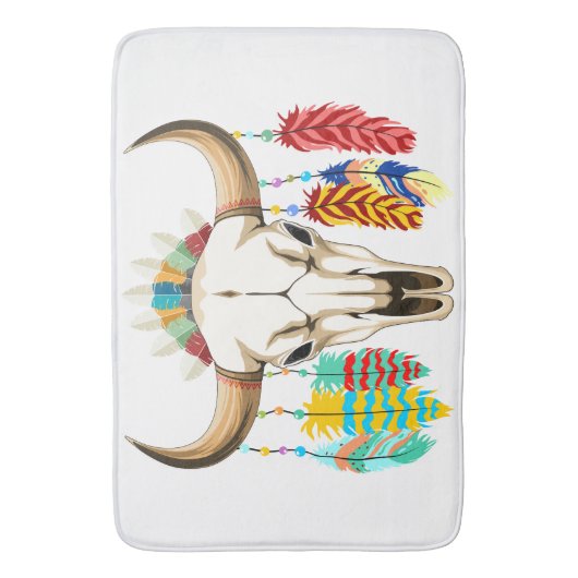 Bizonschedel Native American embleem Badmat (Voorkant Verticaal)