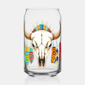 Bizonschedel Native American embleem Blikvorm Glas (Achterkant)