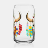 Bizonschedel Native American embleem Blikvorm Glas (Links)