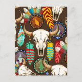 Bizonschedel Native American embleem Briefkaart (Voorkant)