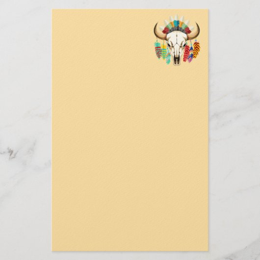 Bizonschedel Native American embleem Briefpapier (Voorkant)