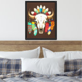 Bizonschedel Native American embleem Canvas Afdruk (Insitu (Slaapkamer))