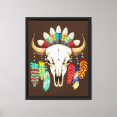 Bizonschedel Native American embleem Canvas Afdruk (Voorkant)