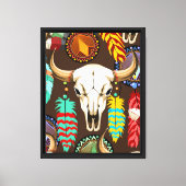 Bizonschedel Native American embleem Canvas Afdruk (Voorkant)