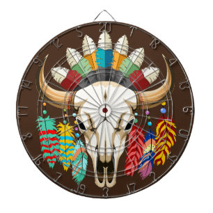 Bizonschedel Native American embleem Dartbord