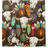 Bizonschedel Native American embleem Douchegordijn (Voorkant)