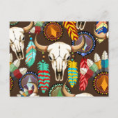 Bizonschedel Native American embleem Feestdagenkaart (Voorkant)