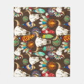 Bizonschedel Native American embleem Fleece Deken (Voorkant)