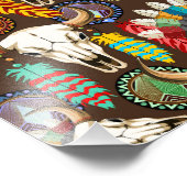 Bizonschedel Native American embleem Foto Afdruk (Hoek)