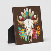 Bizonschedel Native American embleem Fotoplaat (Voorkant)