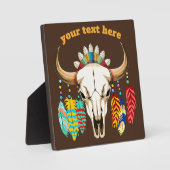 Bizonschedel Native American embleem Fotoplaat (Voorkant)