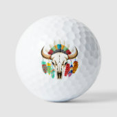Bizonschedel Native American embleem Golfballen (Voorkant)