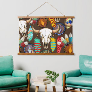 Bizonschedel Native American embleem Hangend Wandkleed
