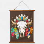 Bizonschedel Native American embleem Hangend Wandkleed (Voorkant)