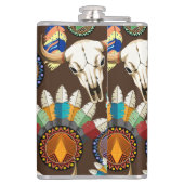 Bizonschedel Native American embleem Heupfles (Achterkant)