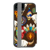 Bizonschedel Native American embleem Incipio iPhone Portemonnee Hoesje (Agenda Achterkant)