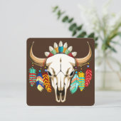 Bizonschedel Native American embleem Kaart (Staand voorkant)