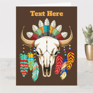 Bizonschedel Native American embleem Kaart