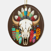 Bizonschedel Native American embleem Keramisch Ornament (Links)