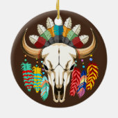Bizonschedel Native American embleem Keramisch Ornament (Achterkant)