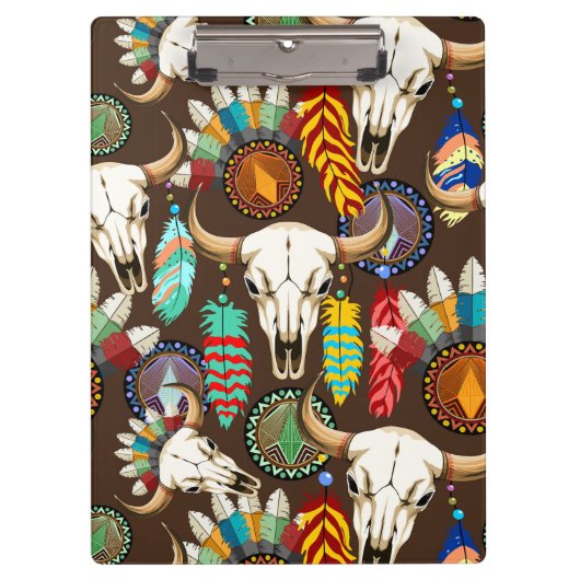 Bizonschedel Native American embleem Klembord (Voorkant)