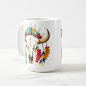 Bizonschedel Native American embleem Koffiemok (Voorkant links)