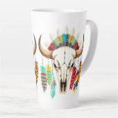 Bizonschedel Native American embleem Latte Mok (Rechterhoek)
