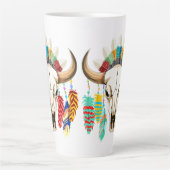 Bizonschedel Native American embleem Latte Mok (Voorkant)