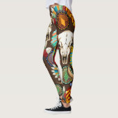 Bizonschedel Native American embleem Leggings (Links)