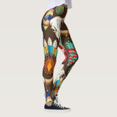 Bizonschedel Native American embleem Leggings (Rechts)