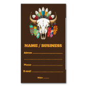 Bizonschedel Native American embleem Magnetisch Visitekaartje (Voorkant Verticaal)