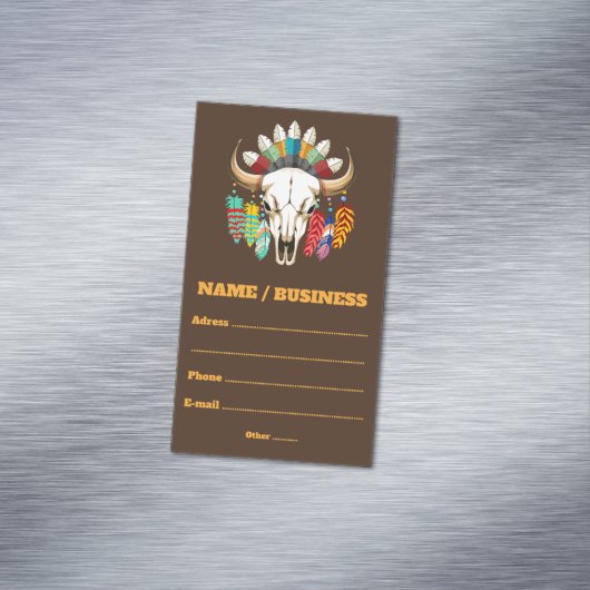 Bizonschedel Native American embleem Magnetisch Visitekaartje (Voorbeeld)
