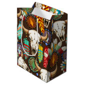 Bizonschedel Native American embleem Medium Cadeauzakje (Achterkant Gekanteld)