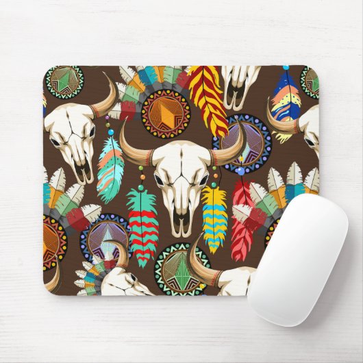 Bizonschedel Native American embleem Muismat (Met muis)