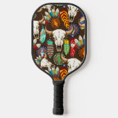 Bizonschedel Native American embleem Pickleball Paddle (Achterkant)