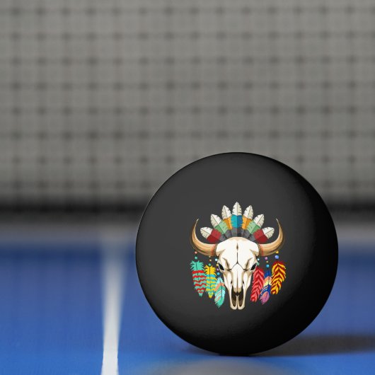 Bizonschedel Native American embleem Pingpongbal (Net)