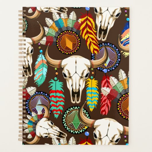 Bizonschedel Native American embleem Planner (Voorkant)