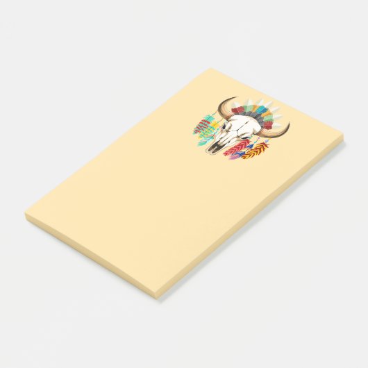Bizonschedel Native American embleem Post-it® Notes (Schuin)