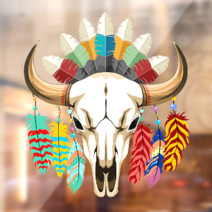 Bizonschedel Native American embleem Raamsticker