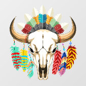Bizonschedel Native American embleem Raamsticker (Vel)