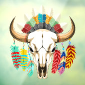 Bizonschedel Native American embleem Raamsticker (Vel 3)