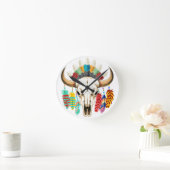 Bizonschedel Native American embleem Ronde Klok (Huis)