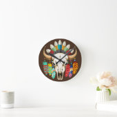 Bizonschedel Native American embleem Ronde Klok (Huis)
