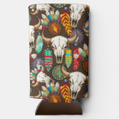 Bizonschedel Native American embleem Seltzer Blikjeskoeler (Achterkant)