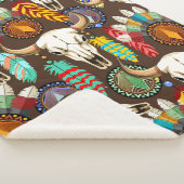 Bizonschedel Native American embleem Sherpa Deken (3/4)