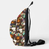 Bizonschedel Native American embleem Sling Bag (Rechts)